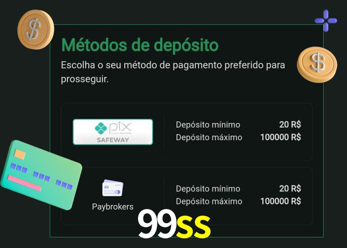 O cassino 99ss oferece uma grande variedade de métodos de pagamento